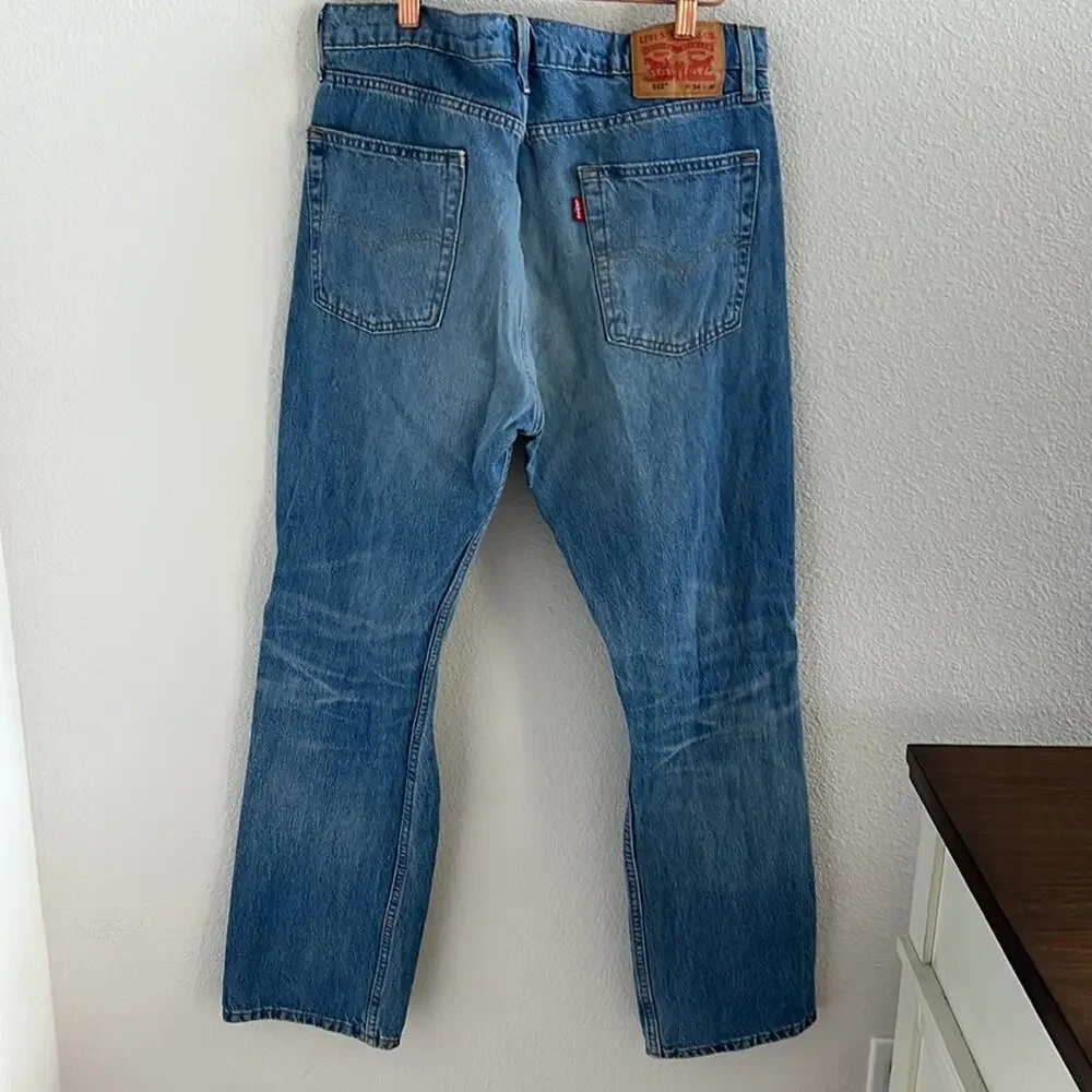 Levi's 513 Slim Straight Denim Jeans Distressed Men's 34 X 30